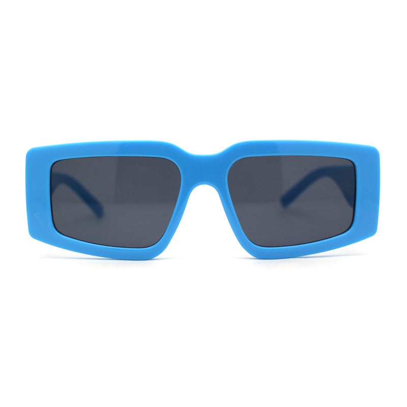 Mod Narrow Tapered Rectangle Thick Temple Sunglasses