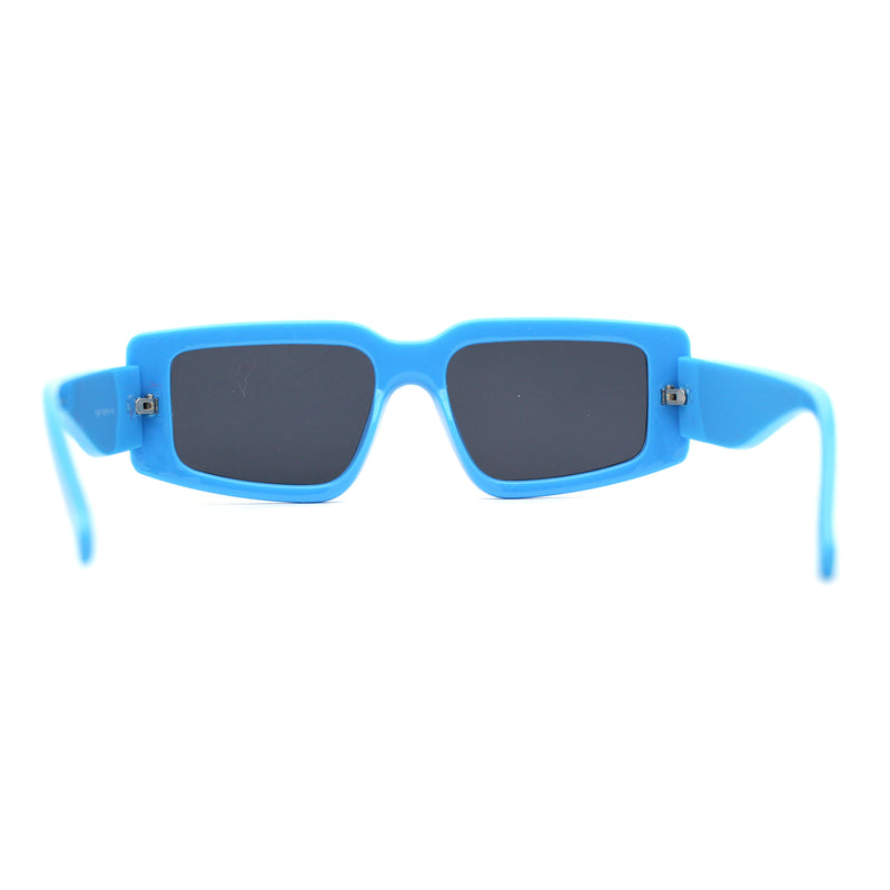 Mod Narrow Tapered Rectangle Thick Temple Sunglasses