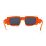 Mod Narrow Tapered Rectangle Thick Temple Sunglasses