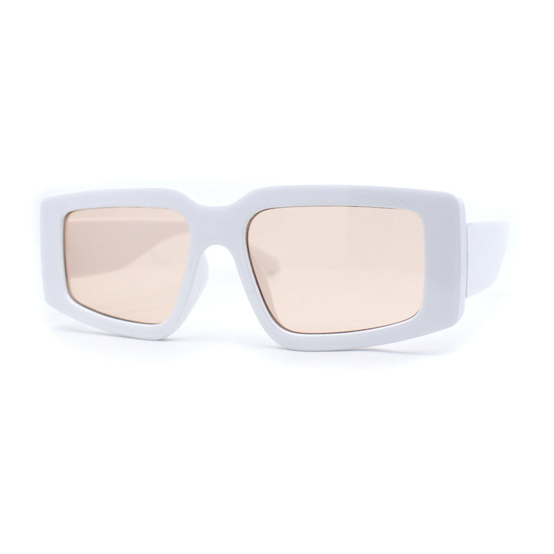 Mod Narrow Tapered Rectangle Thick Temple Sunglasses