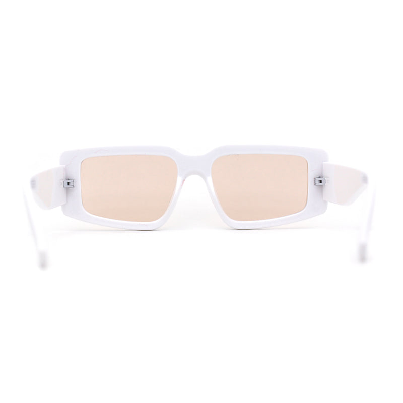 Mod Narrow Tapered Rectangle Thick Temple Sunglasses