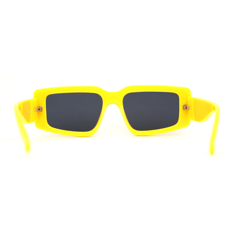 Mod Narrow Tapered Rectangle Thick Temple Sunglasses