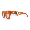 Thick Chain Arm Squared Thick Plastic Cat Eye Plastic Sunglasses