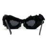 Super Unique Fur Covered Cat Eye Plastic Sunglasses