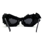 Super Unique Fur Covered Cat Eye Plastic Sunglasses