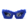 Super Unique Fur Covered Cat Eye Plastic Sunglasses