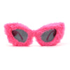 Super Unique Fur Covered Cat Eye Plastic Sunglasses