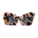 Super Unique Fur Covered Cat Eye Plastic Sunglasses