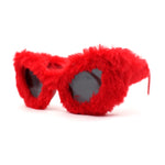 Super Unique Fur Covered Cat Eye Plastic Sunglasses