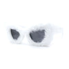 Super Unique Fur Covered Cat Eye Plastic Sunglasses