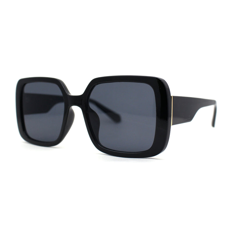 Womens Minimalist Chic Large Rounded Rectangle Fashion Sunglasses