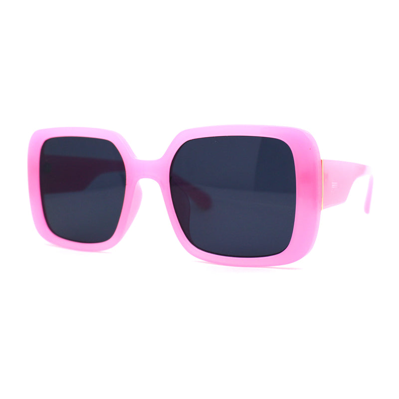 Womens Minimalist Chic Large Rounded Rectangle Fashion Sunglasses