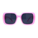 Womens Minimalist Chic Large Rounded Rectangle Fashion Sunglasses