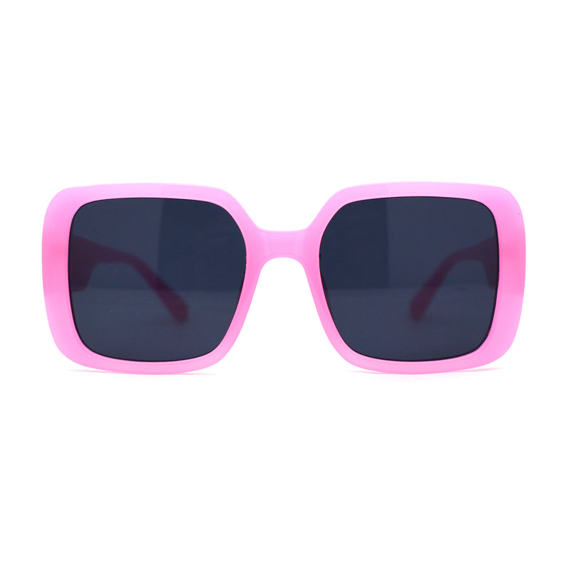 Womens Minimalist Chic Large Rounded Rectangle Fashion Sunglasses