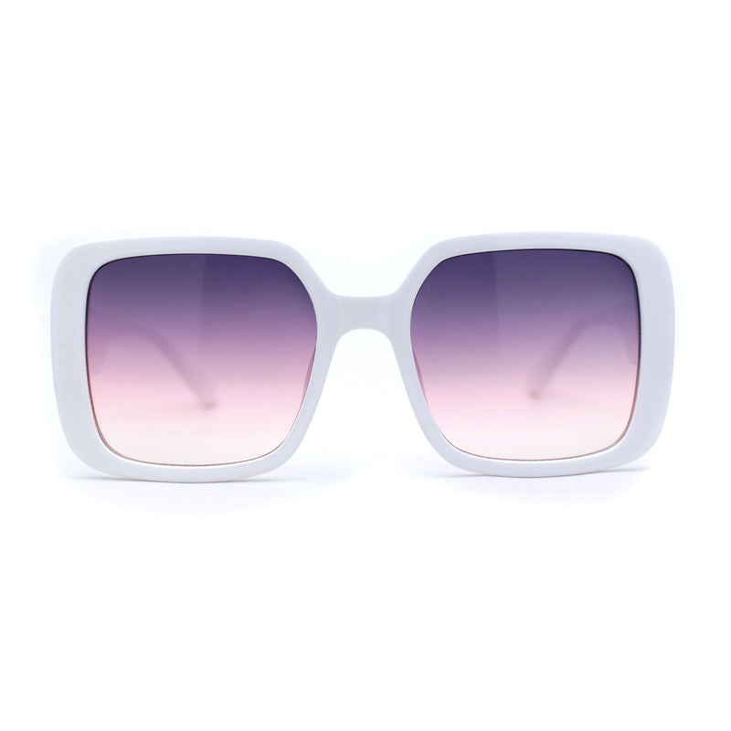 Womens Minimalist Chic Large Rounded Rectangle Fashion Sunglasses