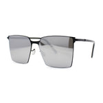 Mens Slim Metal Rim Modern Slick Rectangular Mogul Sunglasses