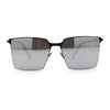 Mens Slim Metal Rim Modern Slick Rectangular Mogul Sunglasses