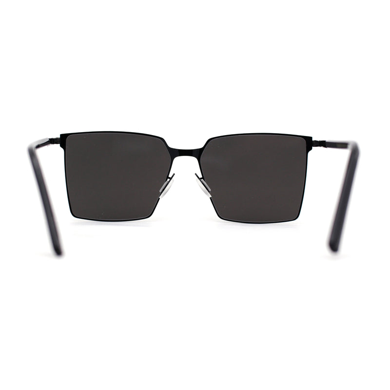 Mens Slim Metal Rim Modern Slick Rectangular Mogul Sunglasses