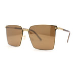 Mens Slim Metal Rim Modern Slick Rectangular Mogul Sunglasses