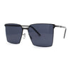 Mens Slim Metal Rim Modern Slick Rectangular Mogul Sunglasses