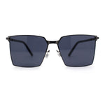 Mens Slim Metal Rim Modern Slick Rectangular Mogul Sunglasses