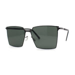 Mens Slim Metal Rim Modern Slick Rectangular Mogul Sunglasses