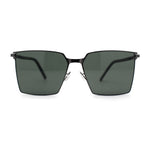 Mens Slim Metal Rim Modern Slick Rectangular Mogul Sunglasses