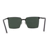 Mens Slim Metal Rim Modern Slick Rectangular Mogul Sunglasses