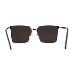 Mens Slim Metal Rim Modern Slick Rectangular Mogul Sunglasses