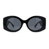 Womens Iconic Clout Mod Oval Thick Arm Plastic Sunglasses