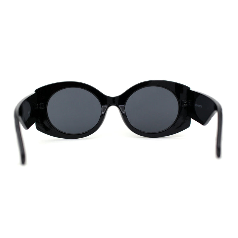 Womens Iconic Clout Mod Oval Thick Arm Plastic Sunglasses