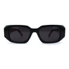 Geometric Diamond Cut Dimensional Mod Rectangle Sunglasses