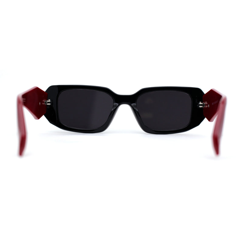 Geometric Diamond Cut Dimensional Mod Rectangle Sunglasses