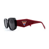 Geometric Diamond Cut Dimensional Mod Rectangle Sunglasses