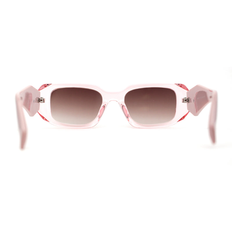 Geometric Diamond Cut Dimensional Mod Rectangle Sunglasses