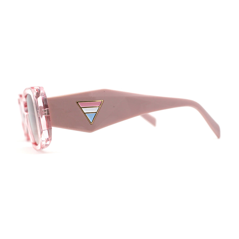 Geometric Diamond Cut Dimensional Mod Rectangle Sunglasses