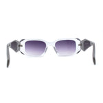 Geometric Diamond Cut Dimensional Mod Rectangle Sunglasses