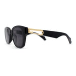 Womens Slim Rectangle Horn Rim Jewel Metal Hinge Plastic Sunglasses