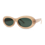 Womens Oval Thick Plastic Mod Fashion Plastic Sunglasses