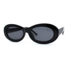 Womens Oval Thick Plastic Mod Fashion Plastic Sunglasses