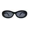 Womens Oval Thick Plastic Mod Fashion Plastic Sunglasses