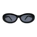 Womens Oval Thick Plastic Mod Fashion Plastic Sunglasses