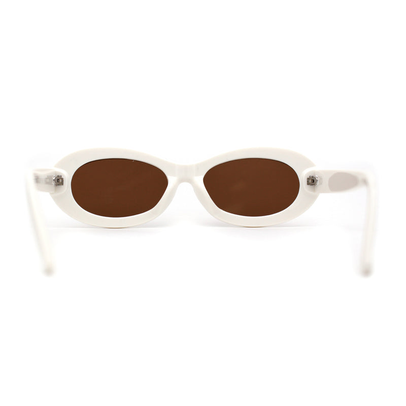 Womens Oval Thick Plastic Mod Fashion Plastic Sunglasses