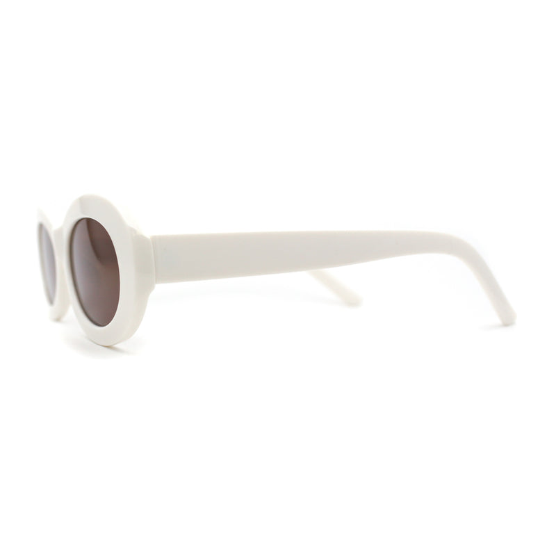 Womens Oval Thick Plastic Mod Fashion Plastic Sunglasses