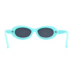 Womens Oval Thick Plastic Mod Fashion Plastic Sunglasses