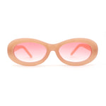 Womens Oval Thick Plastic Mod Fashion Plastic Sunglasses