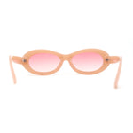 Womens Oval Thick Plastic Mod Fashion Plastic Sunglasses