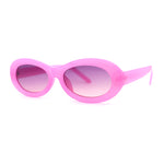 Womens Oval Thick Plastic Mod Fashion Plastic Sunglasses