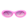 Womens Oval Thick Plastic Mod Fashion Plastic Sunglasses