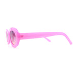 Womens Oval Thick Plastic Mod Fashion Plastic Sunglasses